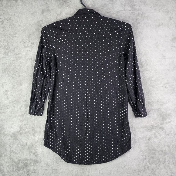 Women's Gap Black & White Polka Dot Shirt Button Down Size L - Picture 8 of 11
